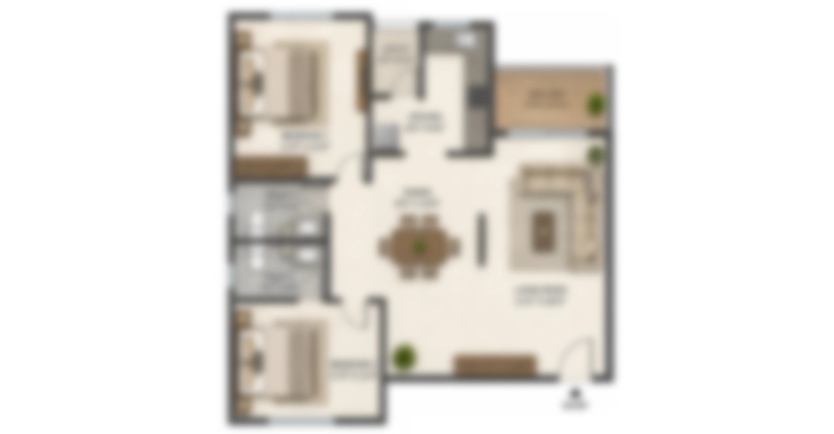 Nova Vista Navi Mumbai 2 BHK Floor Plan