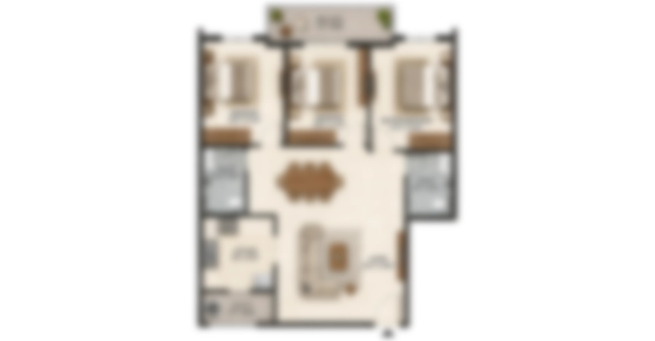 Nova Vista Navi Mumbai Master Bedroom Floor Plan